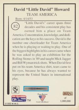 1993 Pro Billiards Tour #82 David Howard Back